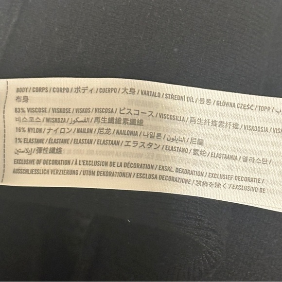 Abercrombie & Fitch Ottoman Knit Ribbed Sweetheart Neck Cropped Tank Black Large - Picture 4 of 4